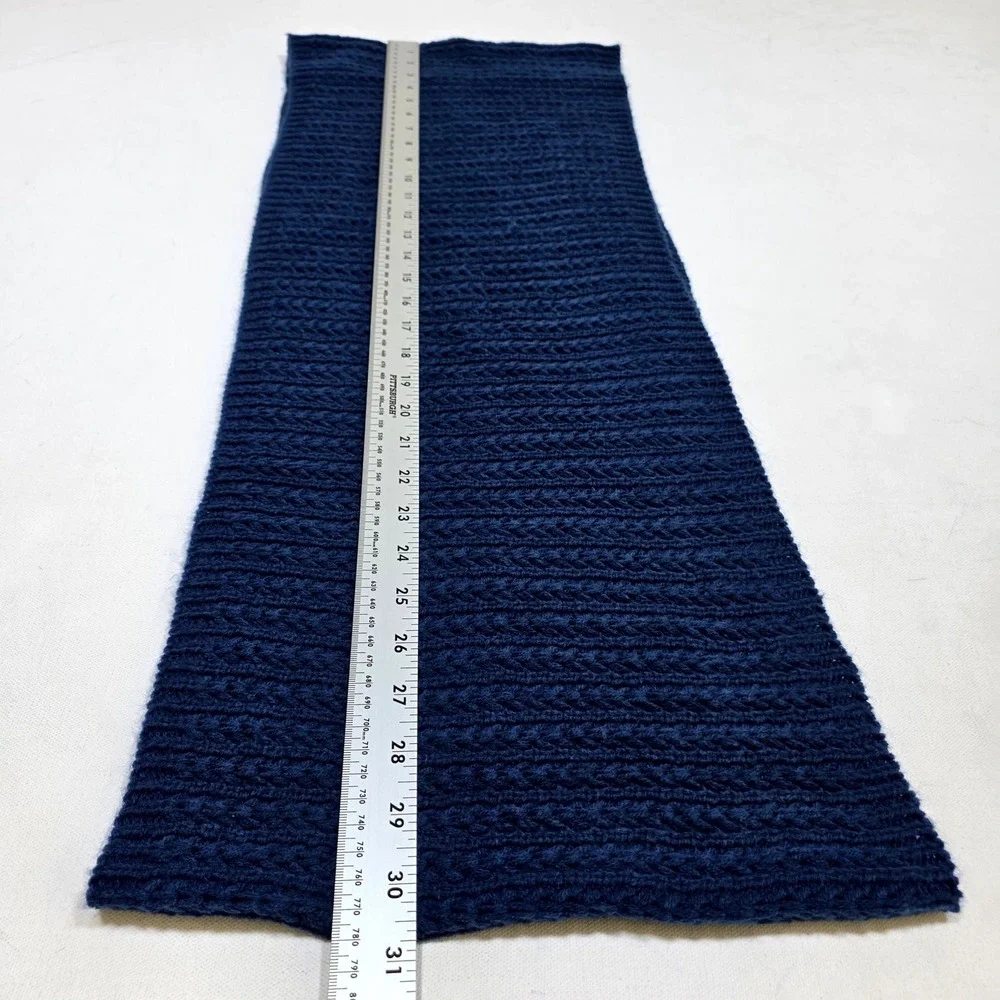 Infinity Scarf Navy Blue Cable Knit Winter Neck Warmer Chunky Cold Weather Wear